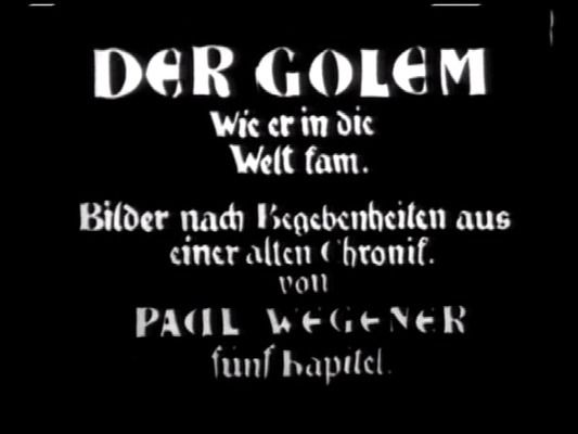 Title screen of Der Golem, wie er in die Welt kam