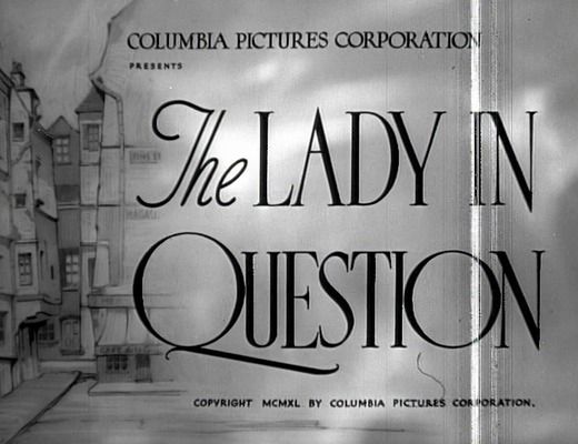 Title screen of The Lady in Question