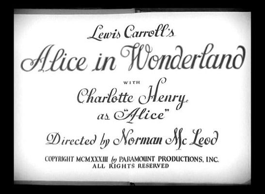 Title screen of Alice in Wonderland