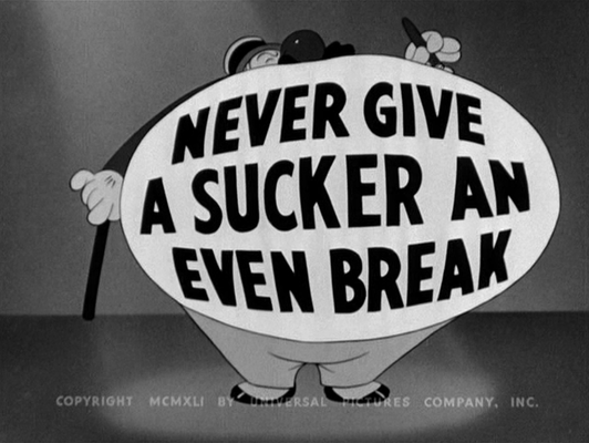 Title screen of Never Give a Sucker an Even Break