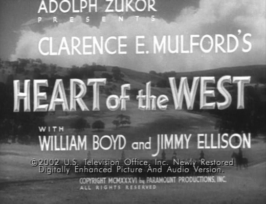 Title screen of Heart of the West