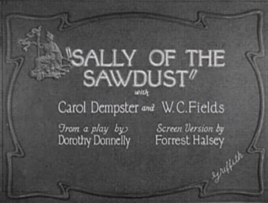 Title screen of Sally of the Sawdust