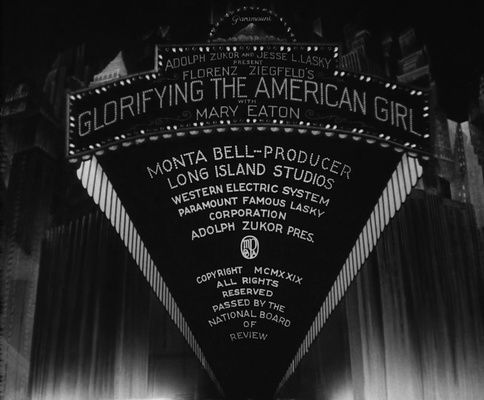 Title screen of Glorifying the American Girl