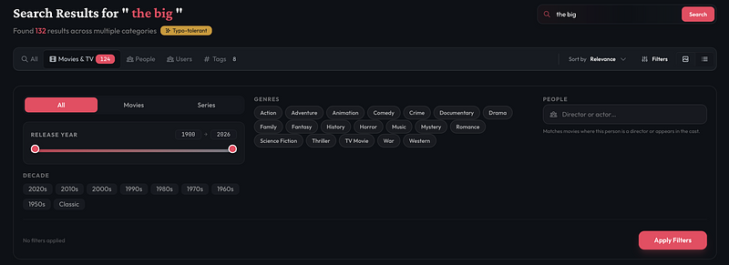 Search with filters